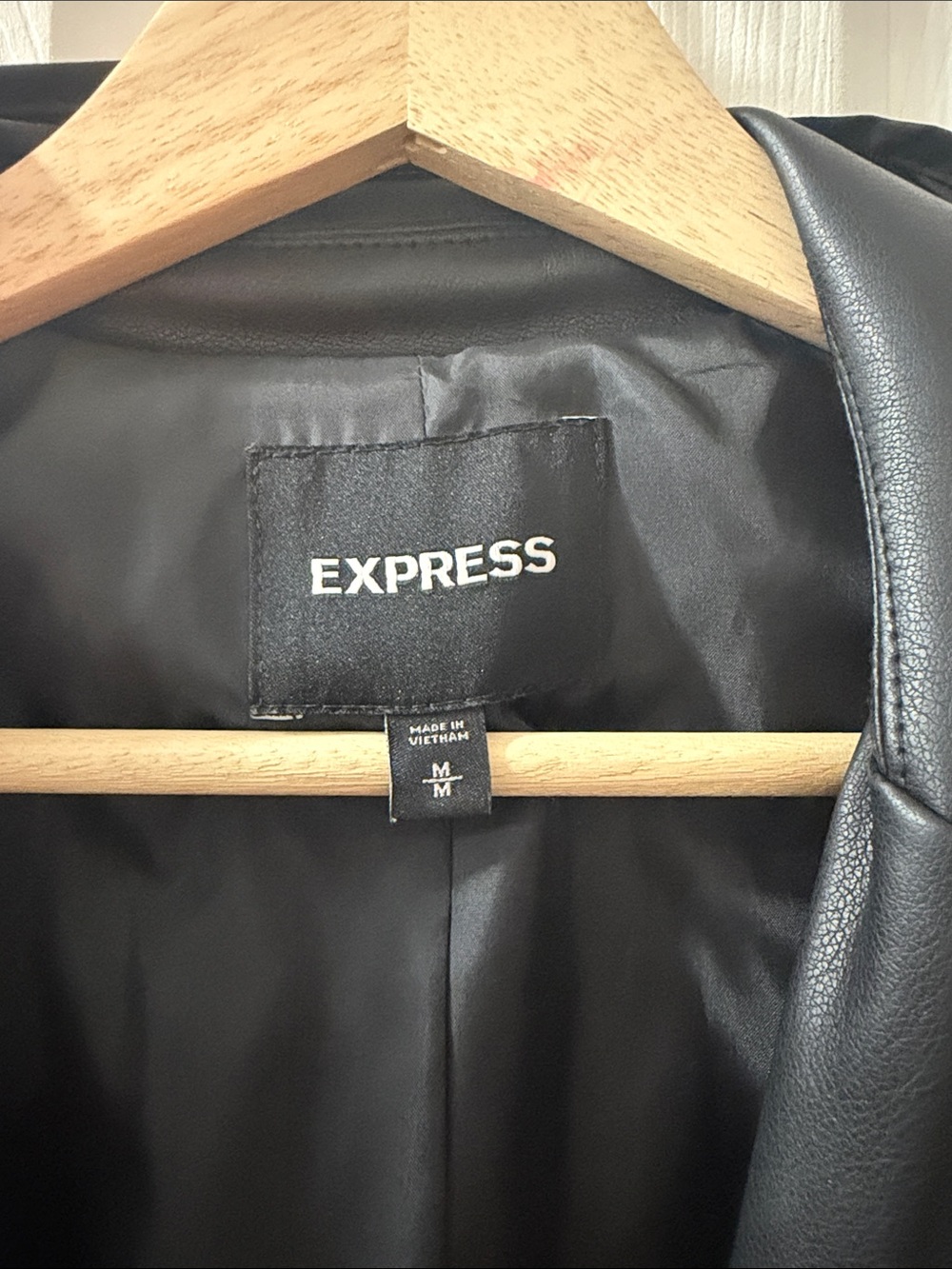 Express Black Faux Leather Blazer Jacket - Picture 2 of 10